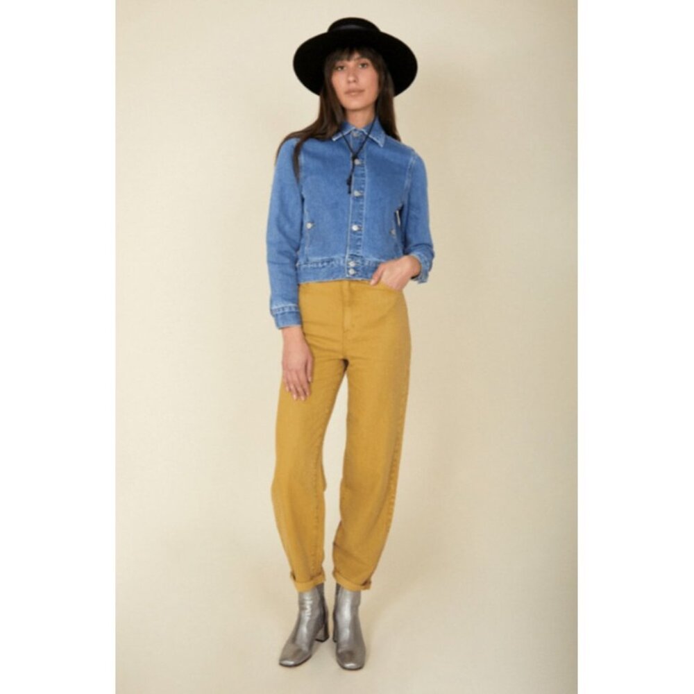 Rolla's Genie Super High Rise‎ 80s Barrel Leg Jeans Lyocell Straw Gold Size 29